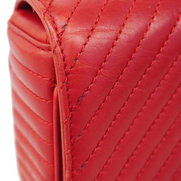 Chanel Shoulder Bag Matelasse Coco Boy W Chain Calfskin Red Women's - Picture 6 of 16